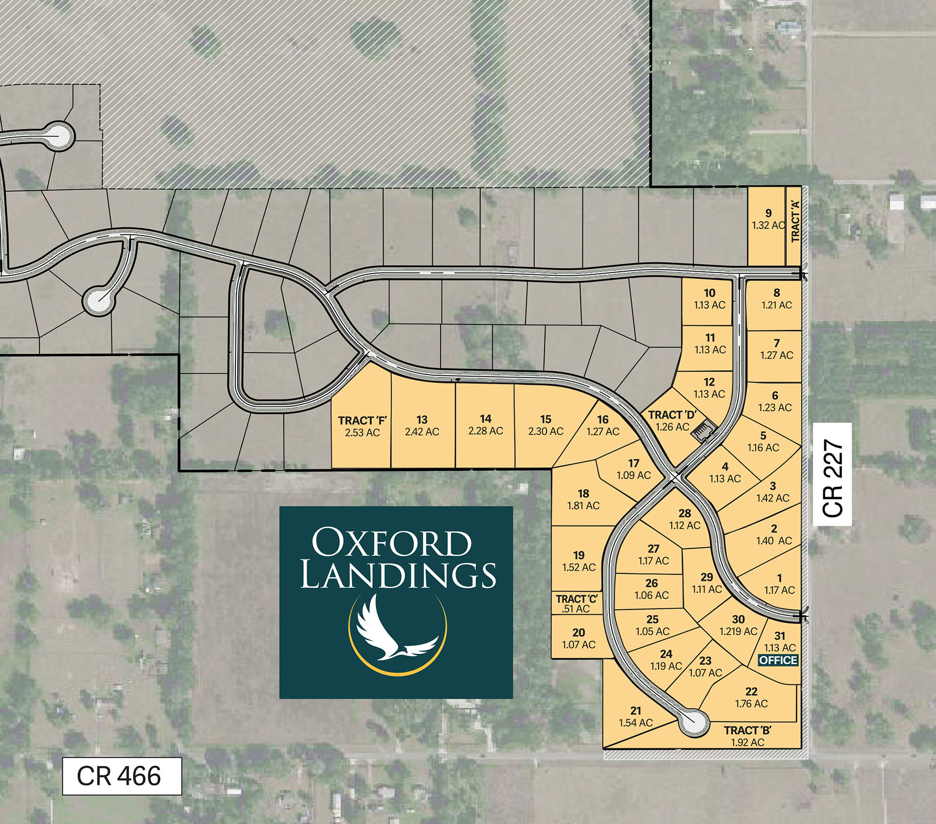Site map of Oxford Landings